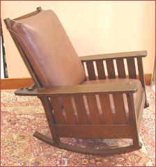 Replica Slatted Reclining Morris Rocker From An Antique L. & J. G. Stickley Rocker